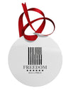 Freedom Flag BnW Circular Metal Ornament-Ornament-TooLoud-White-Davson Sales