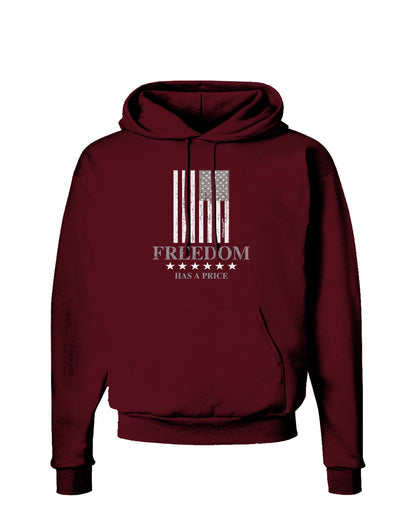 Freedom Flag BnW Dark Hoodie Sweatshirt-Hoodie-TooLoud-Maroon-Small-Davson Sales