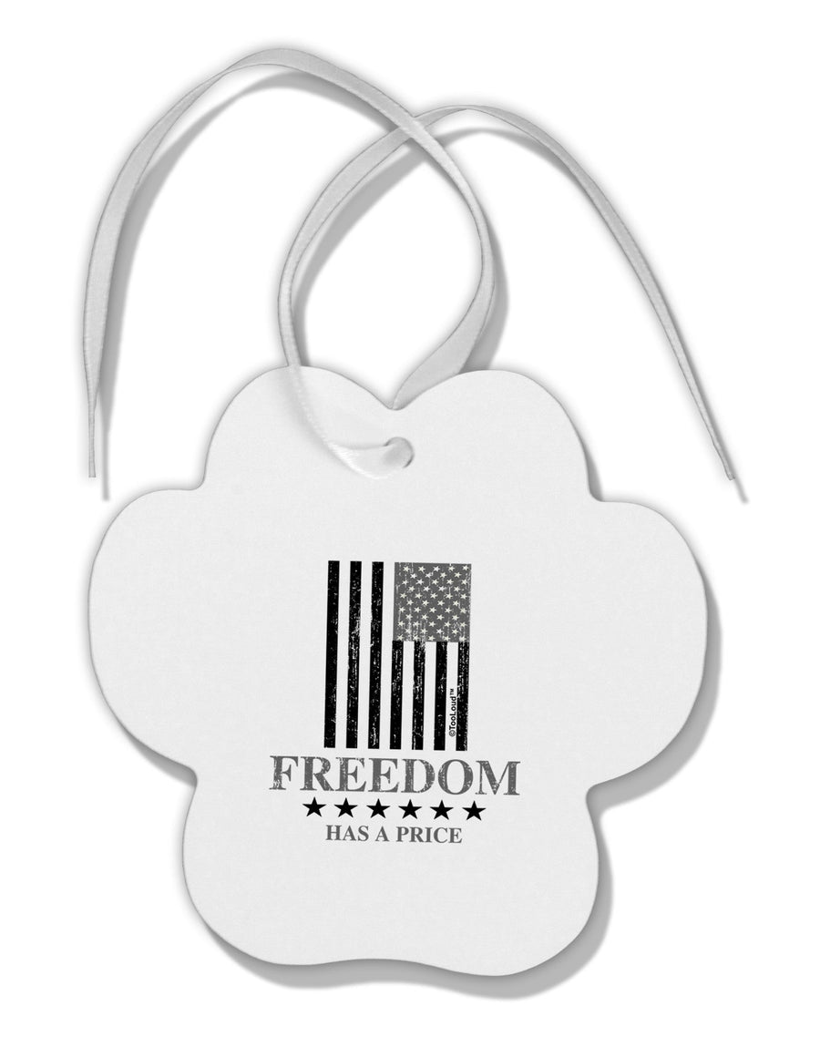 Freedom Flag BnW Paw Print Shaped Ornament-Ornament-TooLoud-White-Davson Sales