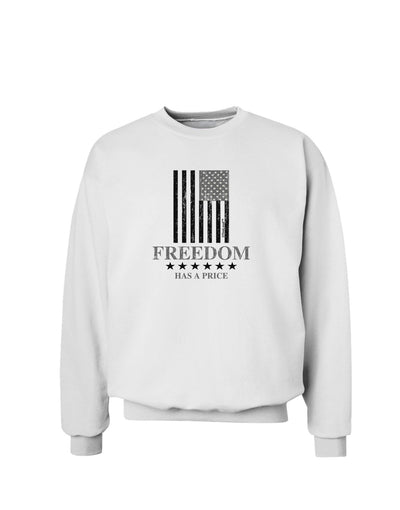 Freedom Flag BnW Sweatshirt-Sweatshirts-TooLoud-White-Small-Davson Sales