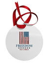 Freedom Flag Color Circular Metal Ornament-Ornament-TooLoud-White-Davson Sales