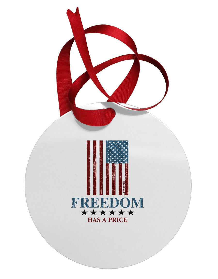 Freedom Flag Color Circular Metal Ornament-Ornament-TooLoud-White-Davson Sales