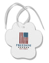 Freedom Flag Color Paw Print Shaped Ornament-Ornament-TooLoud-White-Davson Sales