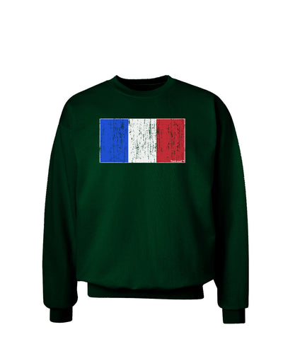 French Flag - France Distressed Adult Dark Sweatshirt by TooLoud-Sweatshirts-TooLoud-Deep-Forest-Green-Small-Davson Sales