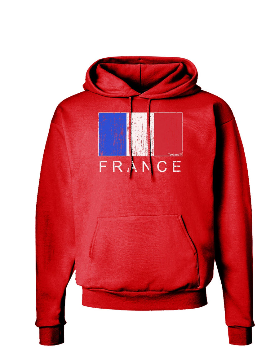 French Flag - France Text Distressed Dark Hoodie Sweatshirt by TooLoud-Hoodie-TooLoud-Black-Small-Davson Sales