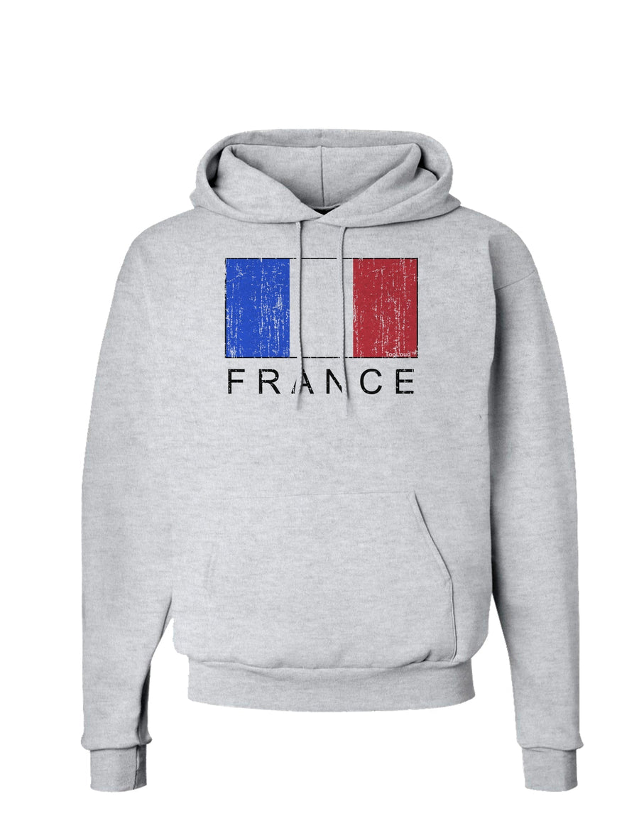 French Flag - France Text Distressed Hoodie Sweatshirt by TooLoud-Hoodie-TooLoud-White-Small-Davson Sales