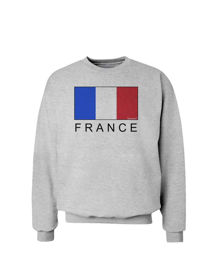 French Flag - France Text Sweatshirt by TooLoud-Sweatshirts-TooLoud-White-Small-Davson Sales