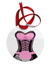 French Maid Pink AOP Circular Metal Ornament All Over Print-Ornament-TooLoud-White-Davson Sales