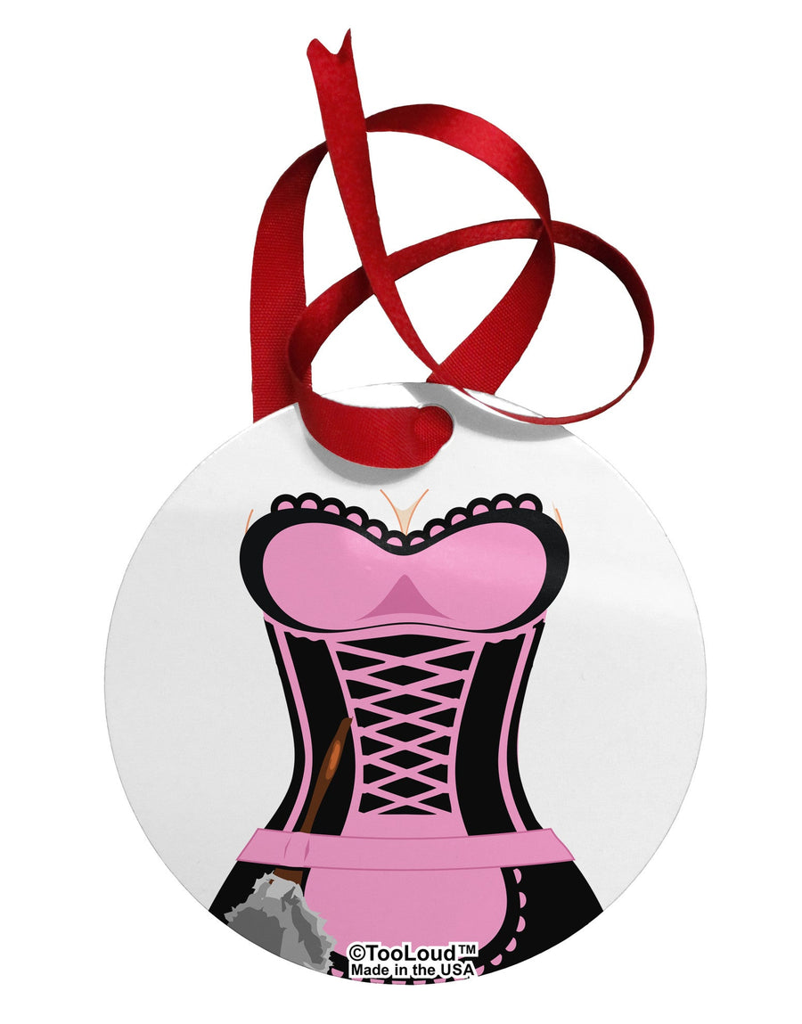 French Maid Pink AOP Circular Metal Ornament All Over Print-Ornament-TooLoud-White-Davson Sales