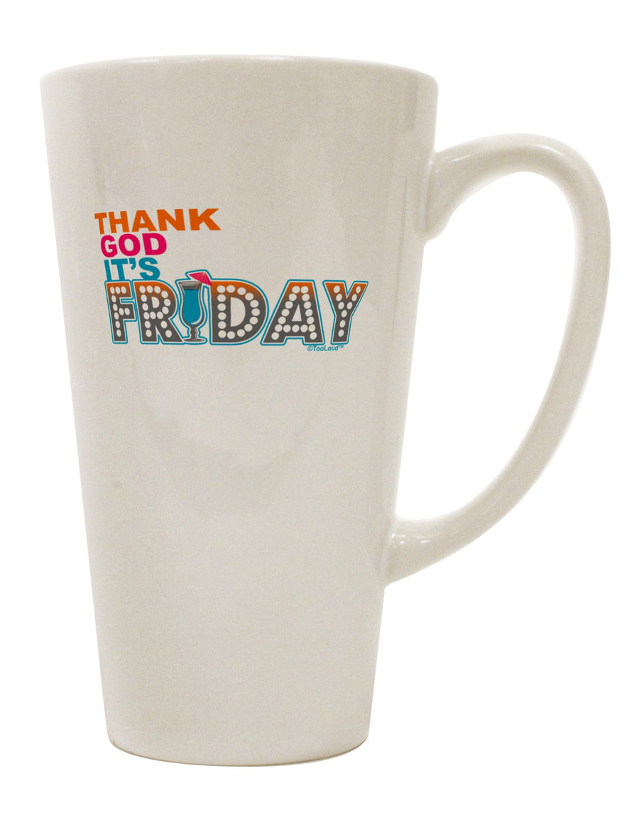 Friday Celebration 16 Ounce Conical Latte Coffee Mug - TooLoud-Conical Latte Mug-TooLoud-White-Davson Sales