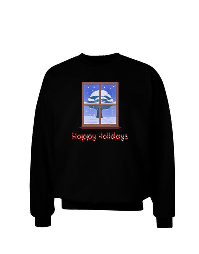 Frosty Window - Happy Holidays Adult Dark Sweatshirt-Sweatshirts-TooLoud-Black-Small-Davson Sales