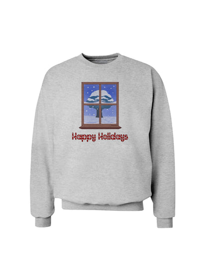 Frosty Window - Happy Holidays Sweatshirt-Sweatshirts-TooLoud-AshGray-Small-Davson Sales