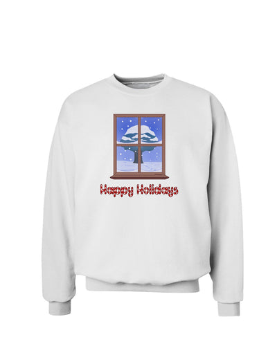 Frosty Window - Happy Holidays Sweatshirt-Sweatshirts-TooLoud-White-Small-Davson Sales