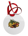 Fruit Basket Still Life Circular Metal Ornament-Ornament-TooLoud-White-Davson Sales