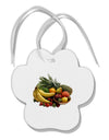 Fruit Basket Still Life Paw Print Shaped Ornament-Ornament-TooLoud-White-Davson Sales