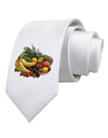 Fruit Basket Still Life Printed White Necktie