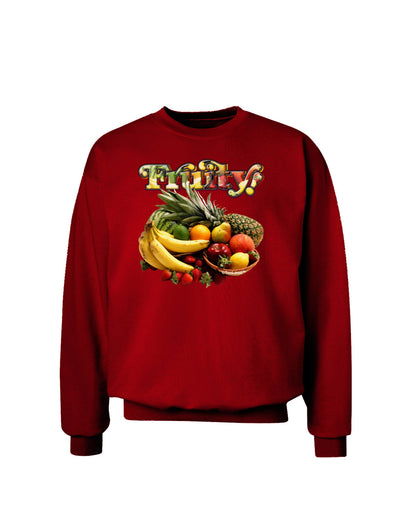 Fruity Fruit Basket 2 Adult Dark Sweatshirt-Sweatshirts-TooLoud-Deep-Red-Small-Davson Sales