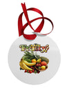 Fruity Fruit Basket 2 Circular Metal Ornament-Ornament-TooLoud-White-Davson Sales