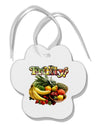 Fruity Fruit Basket 2 Paw Print Shaped Ornament-Ornament-TooLoud-White-Davson Sales