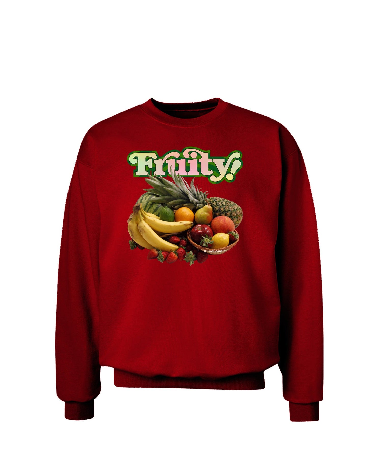 Fruity Fruit Basket Adult Dark Sweatshirt-Sweatshirts-TooLoud-Deep-Red-Small-Davson Sales
