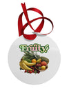 Fruity Fruit Basket Circular Metal Ornament-Ornament-TooLoud-White-Davson Sales