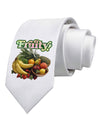 Fruity Fruit Basket Printed White Necktie