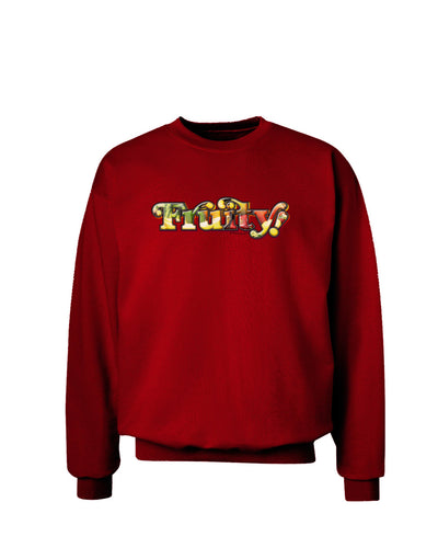 Fruity Text Adult Dark Sweatshirt-Sweatshirts-TooLoud-Deep-Red-Small-Davson Sales