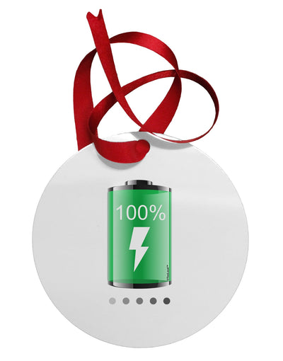 Full Energy 100 Percent Circular Metal Ornament-Ornament-TooLoud-White-Davson Sales