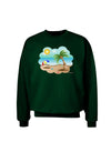 Fun Summer Beach Scene Adult Dark Sweatshirt by TooLoud-Sweatshirts-TooLoud-Deep-Forest-Green-Small-Davson Sales