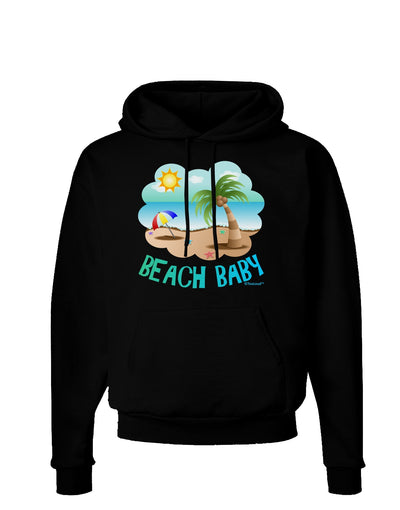 Fun Summer Beach Scene - Beach Baby Dark Hoodie Sweatshirt by TooLoud-Hoodie-TooLoud-Black-Small-Davson Sales