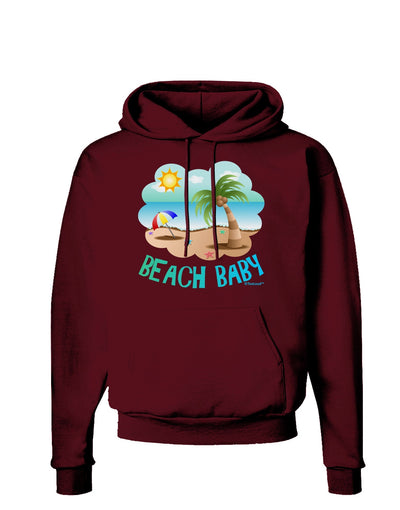 Fun Summer Beach Scene - Beach Baby Dark Hoodie Sweatshirt by TooLoud-Hoodie-TooLoud-Maroon-Small-Davson Sales