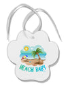 Fun Summer Beach Scene - Beach Baby Paw Print Shaped Ornament by TooLoud-Ornament-TooLoud-White-Davson Sales