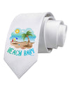 Fun Summer Beach Scene - Beach Baby Printed White Necktie by TooLoud