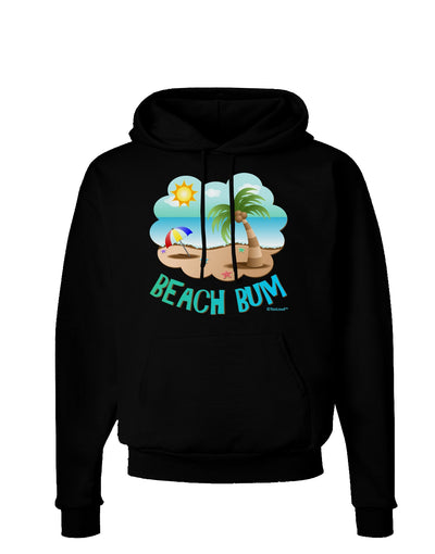 Fun Summer Beach Scene - Beach Bum Dark Hoodie Sweatshirt by TooLoud-Hoodie-TooLoud-Black-Small-Davson Sales