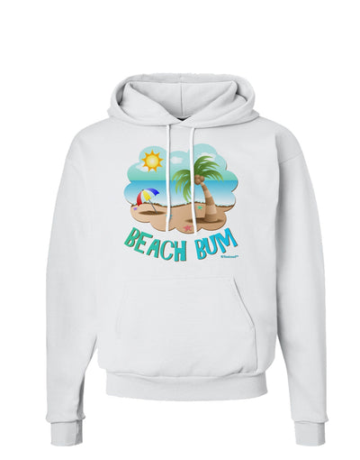 Fun Summer Beach Scene - Beach Bum Hoodie Sweatshirt by TooLoud-Hoodie-TooLoud-White-Small-Davson Sales