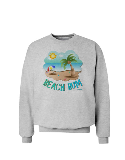 Fun Summer Beach Scene - Beach Bum Sweatshirt by TooLoud-Sweatshirts-TooLoud-AshGray-Small-Davson Sales