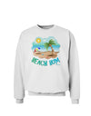 Fun Summer Beach Scene - Beach Bum Sweatshirt by TooLoud-Sweatshirts-TooLoud-White-Small-Davson Sales