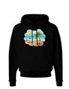 Fun Summer Beach Scene Dark Hoodie Sweatshirt by TooLoud-Hoodie-TooLoud-Black-Small-Davson Sales