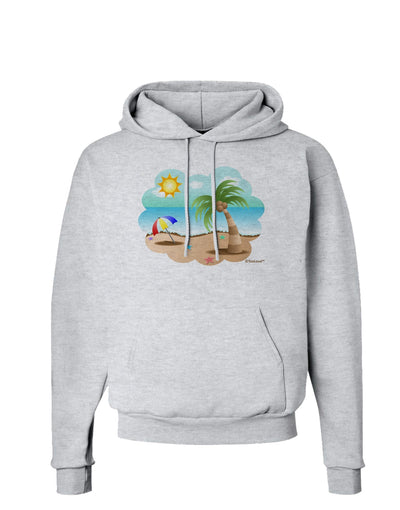 Fun Summer Beach Scene Hoodie Sweatshirt by TooLoud-Hoodie-TooLoud-AshGray-Small-Davson Sales