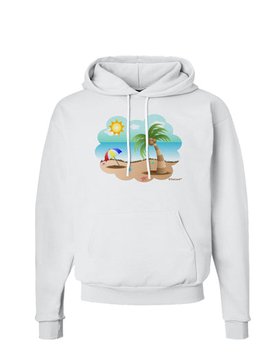 Fun Summer Beach Scene Hoodie Sweatshirt by TooLoud-Hoodie-TooLoud-White-Small-Davson Sales