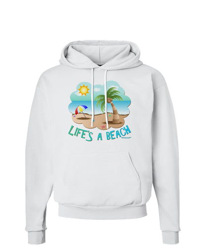 Fun Summer Beach Scene - Life's a Beach Hoodie Sweatshirt by TooLoud-Hoodie-TooLoud-White-Small-Davson Sales