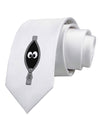 Funny Eyes Peeking Out of Zipper Printed White Necktie by TooLoud