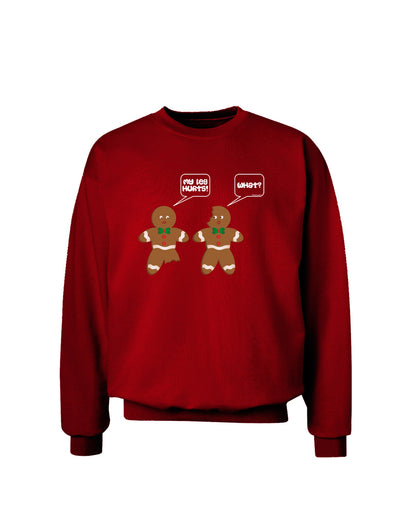 Funny Gingerbread Conversation Christmas Adult Dark Sweatshirt-Sweatshirts-TooLoud-Deep-Red-Small-Davson Sales