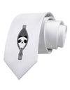 Funny Panda Peeking Out of Zipper Printed White Necktie by TooLoud