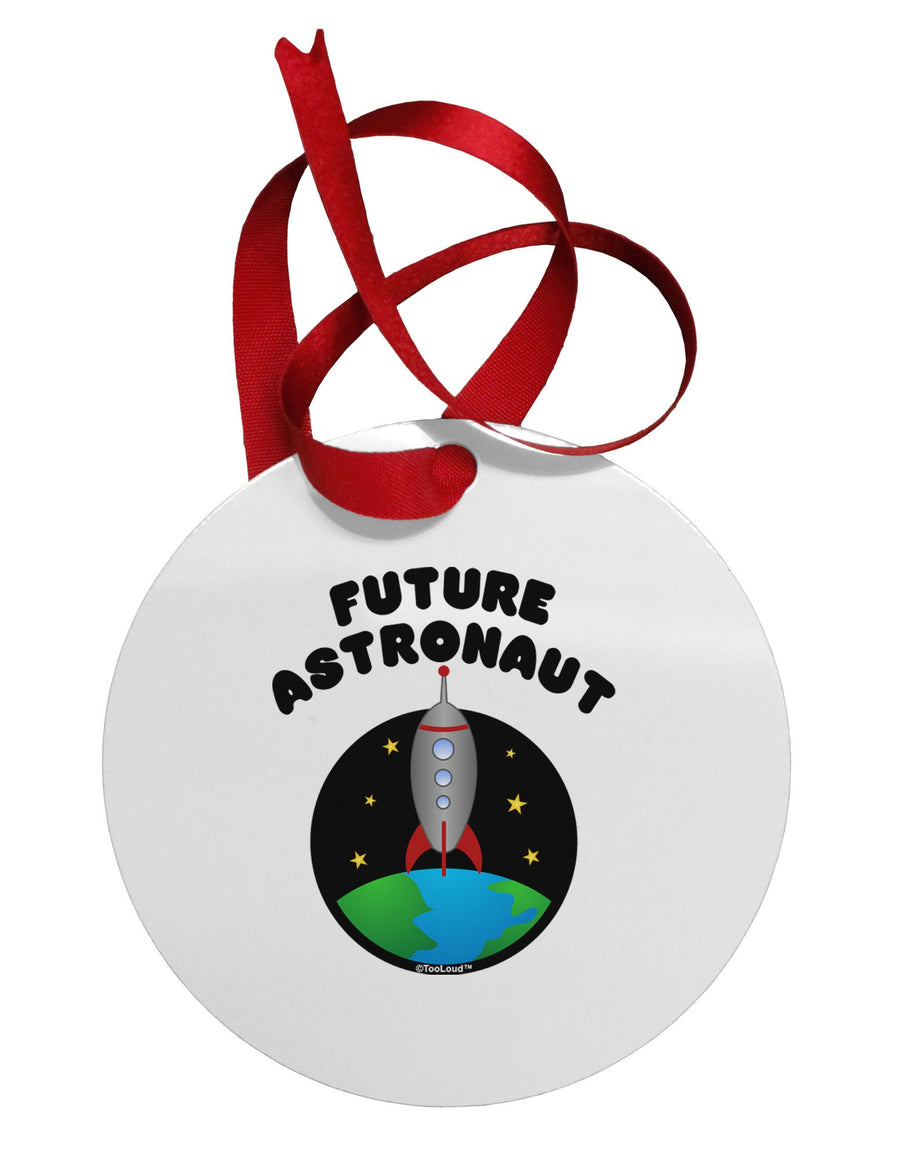 Future Astronaut Color Circular Metal Ornament-Ornament-TooLoud-White-Davson Sales