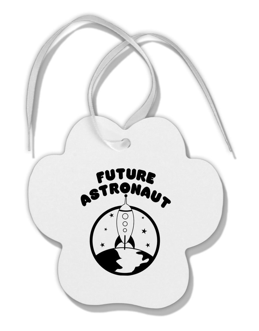 Future Astronaut Paw Print Shaped Ornament-Ornament-TooLoud-White-Davson Sales