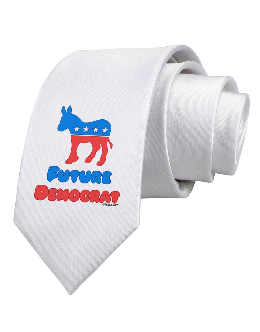 Future Democrat Printed White Necktie