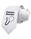 Future Doctor Distressed Printed White Necktie