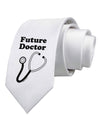 Future Doctor Printed White Necktie