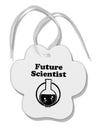 Future Scientist Distressed Paw Print Shaped Ornament-Ornament-TooLoud-White-Davson Sales